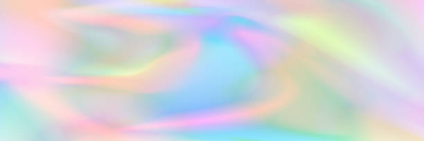 pozioma abstrakcyjna pastelowa holograficzna tekstura dla wzoru i tła - holographic foil stock illustrations