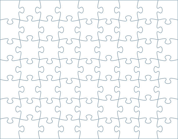 horizontale puzzle-vorlage - puzzle stock-grafiken, -clipart, -cartoons und -symbole