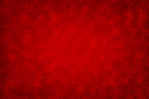 Horizontal red vector Christmas backgrounds with messy pattern of stars all over with glittering shining dots
