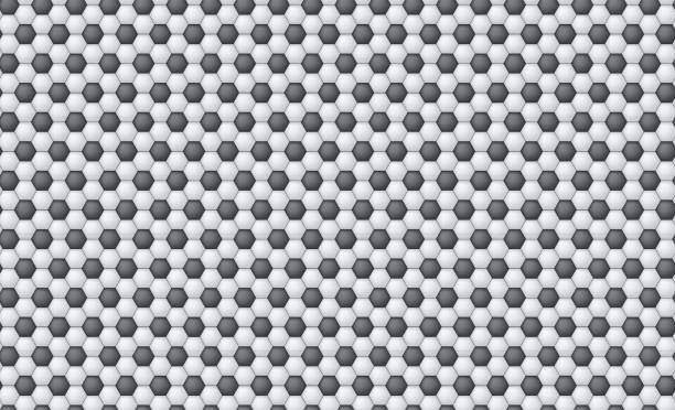 Horizontal seamless pattern of soccer or football texture Traditional sport texture of ball for game. Symbol of mosaic, template with black and white hexagons. Vector illustration, easily resizable Horizontal seamless pattern of soccer or football texture Traditional sport texture of ball for game. Symbol of mosaic, template with black and white hexagons. Vector illustration, easily resizable background of a classic black white soccer ball stock illustrations