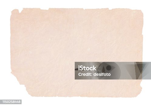 istock A horizontal vector illustration of a plain blank beige colored very old ripped paper 1150258448