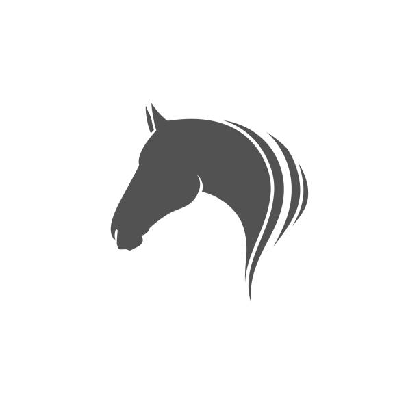 馬の頭のアイコンまたは記号 - 雄馬点のイラスト素材／クリップアート素材／マンガ素材／アイコン素材