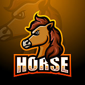 Vector illustration of Horse head mascot esport logo design