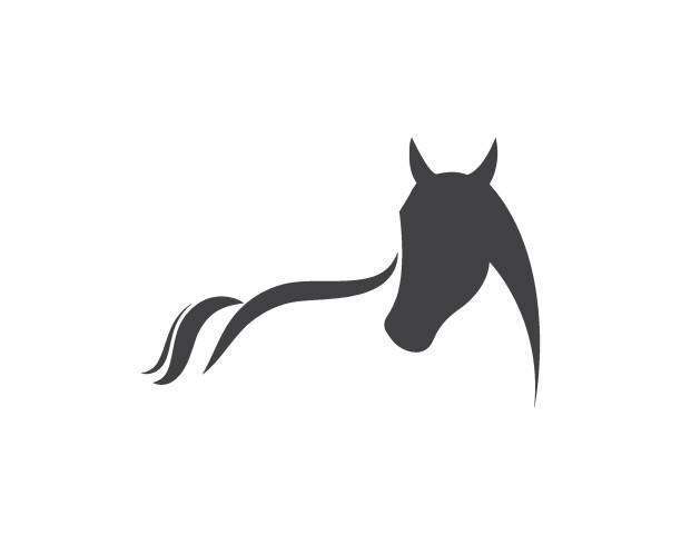 bildbanksillustrationer, clip art samt tecknat material och ikoner med häst logo typ mall vektor illustration - foal