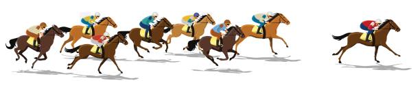 bildbanksillustrationer, clip art samt tecknat material och ikoner med hästkapplöpning - hinder häst