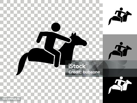 istock Horse Ridding Icon on Checkerboard Transparent Background 1223995825