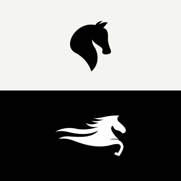 Horse  template Horse  template Vector icon design chess silhouettes stock illustrations