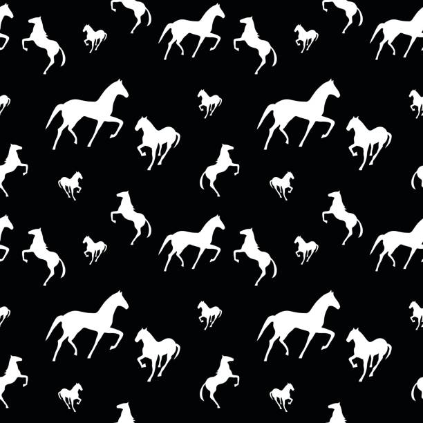 Horses seamless pattern. Horses seamless pattern. Can be used for textile, website background, book cover, packaging. horse designs stock illustrations