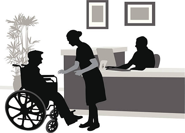 Hospice Help A-Digit hospital silhouettes stock illustrations