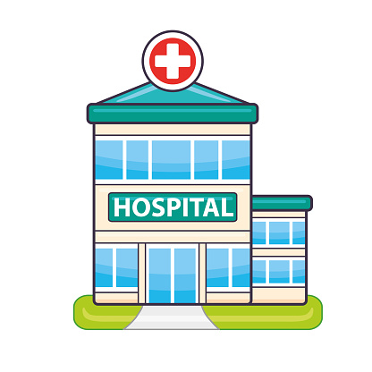 Hospital Building Cartoon Icon Stock Illustration - Download Image Now ...