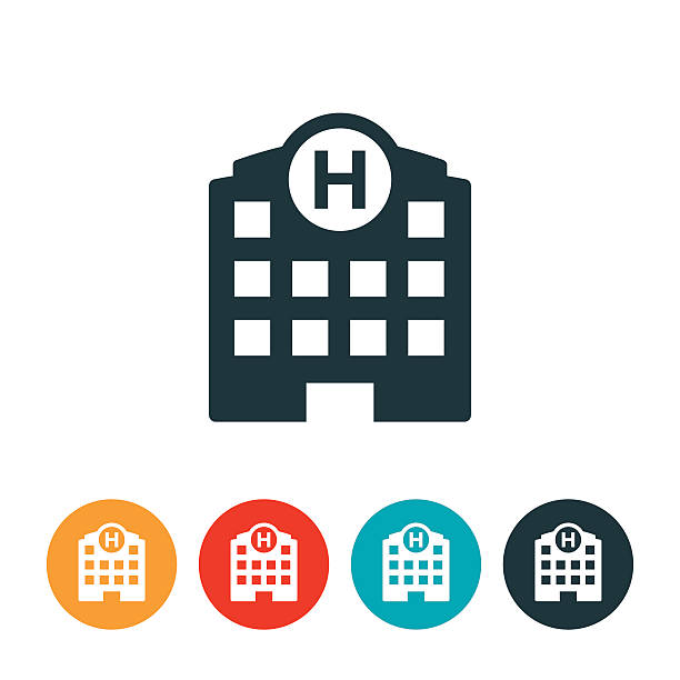 Hospital Icon Hospital or healthcare facility icon. hospital building stock illustrations