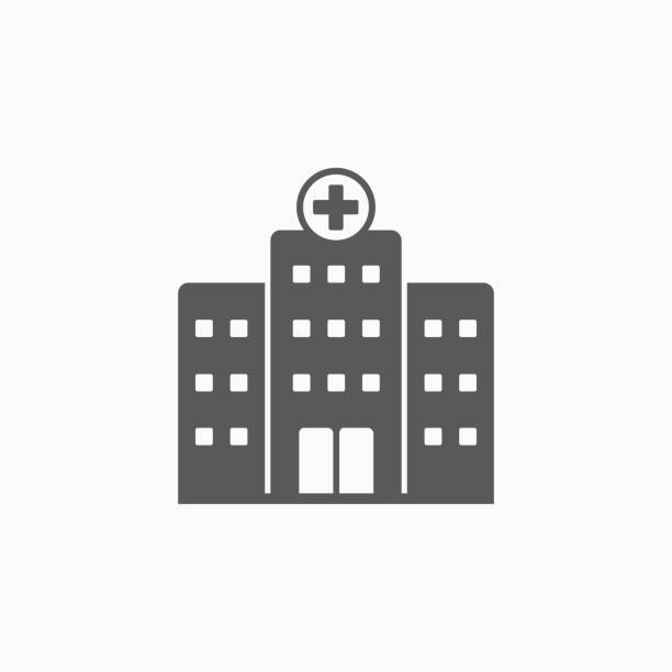 ikona szpitala - hospital stock illustrations