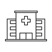 istock Hospital line icon vector design with editable stroke 1300627184