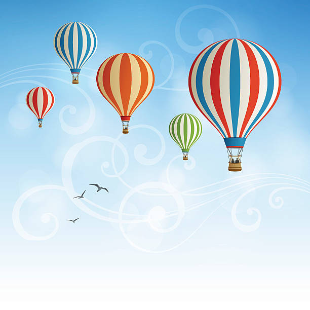 Hot Air Balloon Background Background with hot air balloons.Eps 10 file with transparencies.File is layered with global colors.Only gradients used.Hi res jpeg without text included.More works like this linked below. hot air balloon stock illustrations