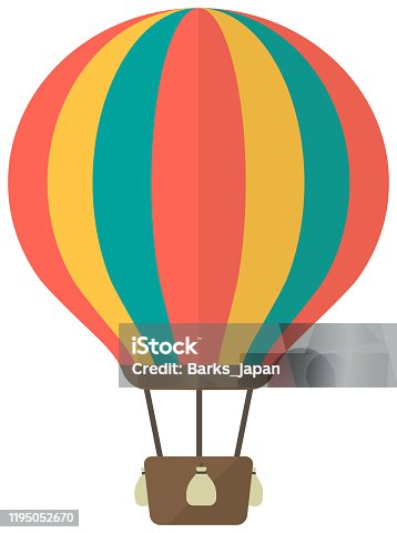 istock Hot air balloon flat vector illustration 1195052670