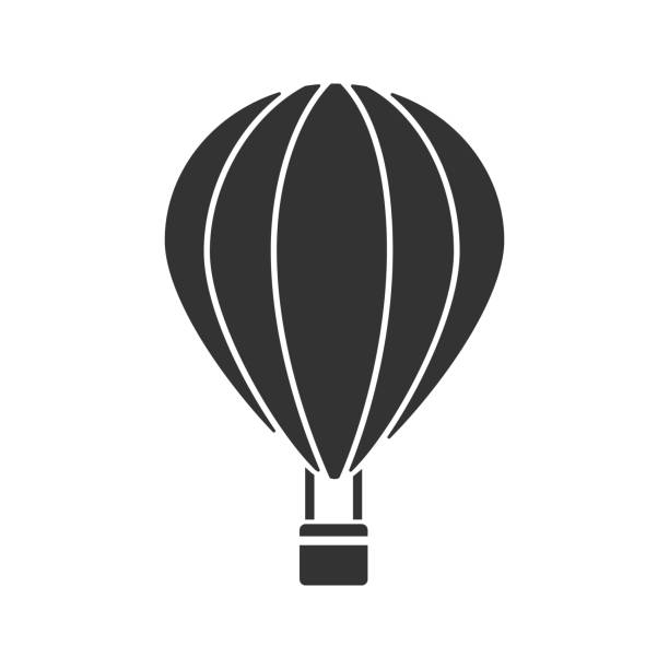 Hot air balloon icon Hot air balloon glyph icon. Vector silhouette balloon silhouettes stock illustrations