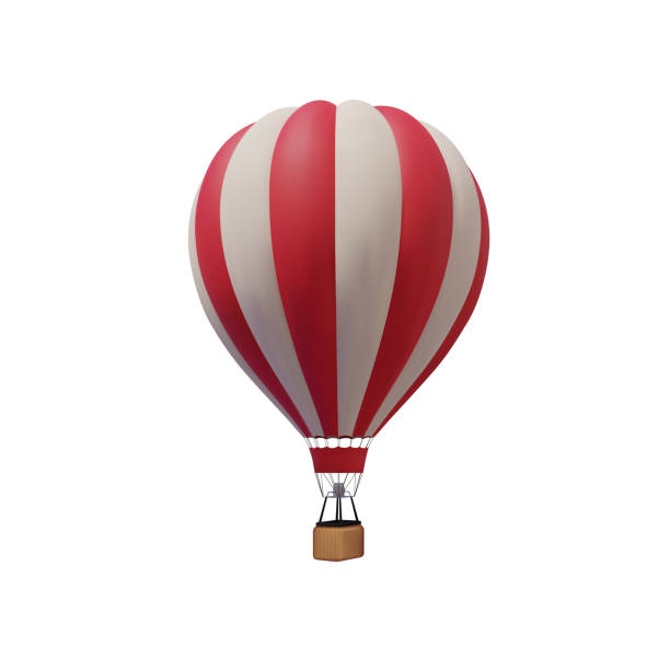 heißluftballon isoliert auf weißem hintergrund. vektor. - heißluftballon stock-grafiken, -clipart, -cartoons und -symbole
