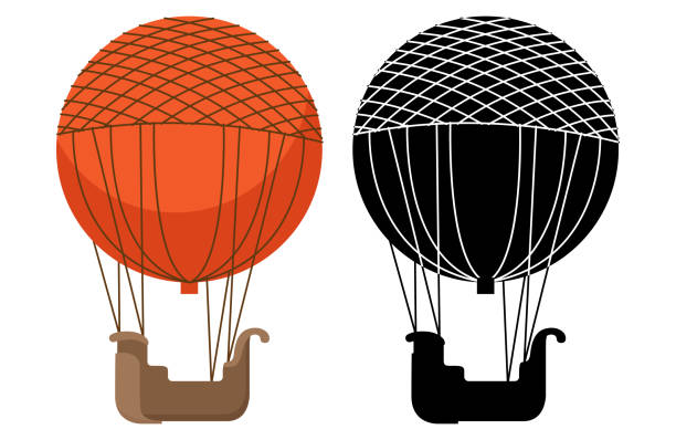 ilustrações de stock, clip art, desenhos animados e ícones de hot air balloons - aerial container ship