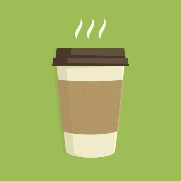 Hot coffee Paper cup for hot drinks coffee cup stock illustrations