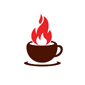 istock Hot coffee vector logo design template. 1402275859