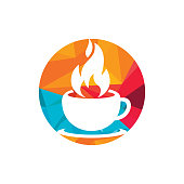 istock Hot coffee vector logo design template. 1403045893