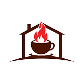 istock Hot coffee vector logo design template. 1403509914