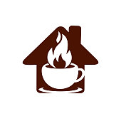 istock Hot coffee vector logo design template. 1405381415