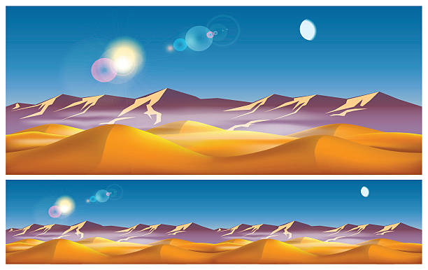 illustrazioni stock, clip art, cartoni animati e icone di tendenza di hot deserto durante il giorno - gobi desert