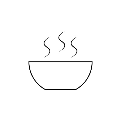 Hot Soup Bowl Line Icon Outline Vector Sign Linear Style Pictogram ...