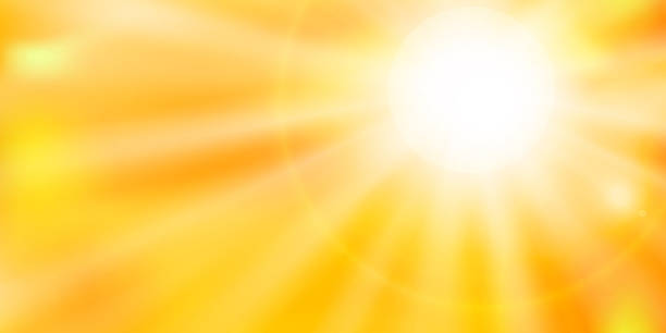 Hot sun. Heat wave. Global warming and climate change concept. Vector illustration vector art illustration