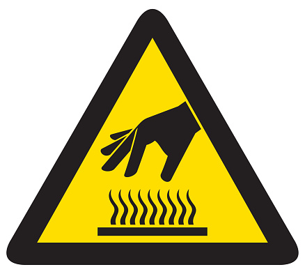 Hot surface icon (do not touch safety sign)