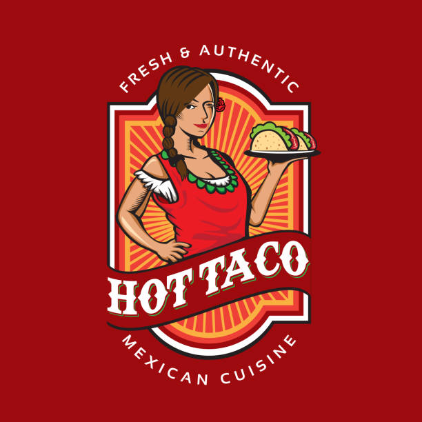 Hot Taco vector art illustration
