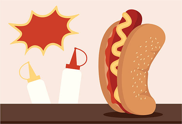 hotdog vector art illustration