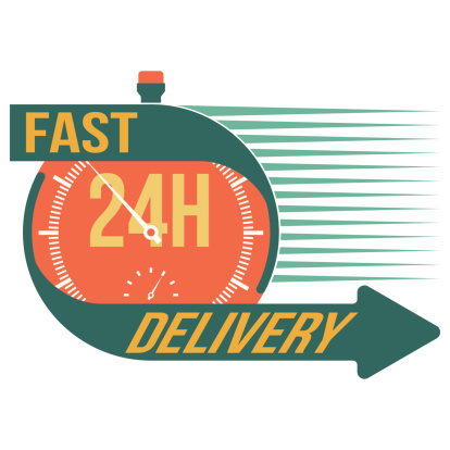 24 Hour Fast Delivery And Stop Watch Symbol Vector Format Stock ...