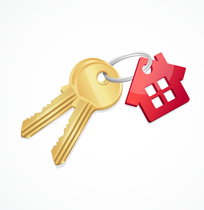 House keys with Red Key chain