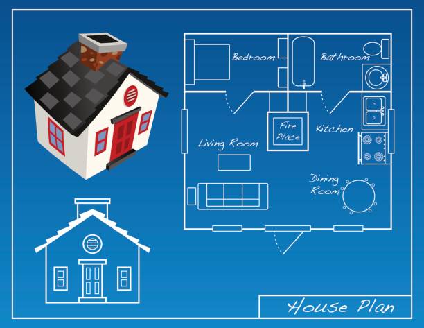 House Plan vector art illustration