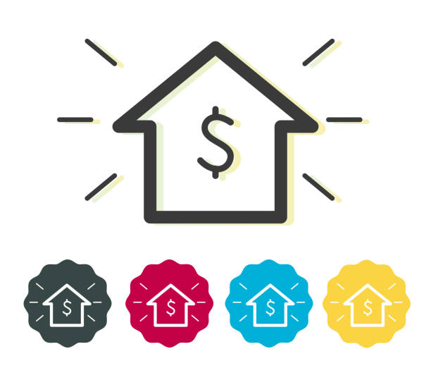 House with dollar Sign - Cost Advantage - Icon House with dollar Sign - Cost Advantage - Icon as EPS 10 File agency cost stock illustrations
