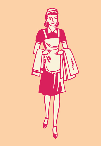 Housekeeper Carrying Towels