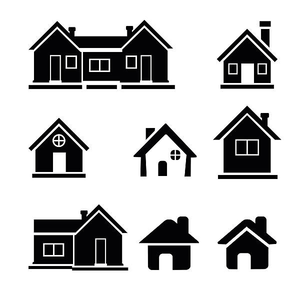 Houses icons set - Illustration Houses icons set. Real estate. Illustration EPS 10 house clipart stock illustrations