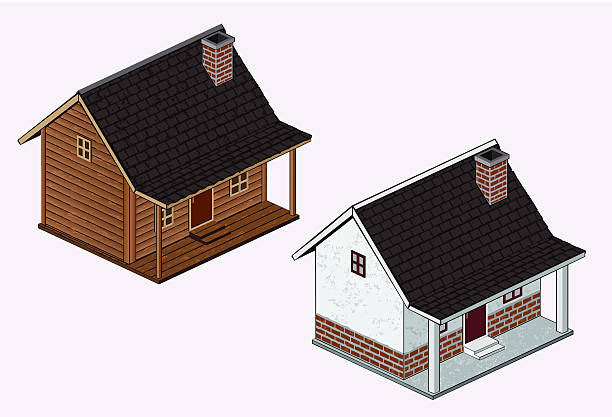 houses vector art illustration