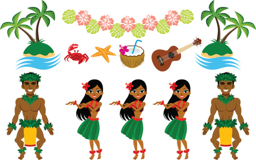 Hula Dancer and Hawaiian image set