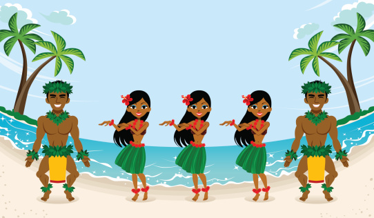 Hula Dancer in beautiful beach