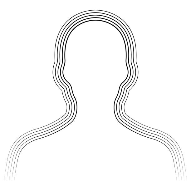 human bust silhouette avatar, bust shape parallel lines, human chakra aura radiation of energy - 非二元性別 插圖 幅插畫檔、美工圖案、卡通及圖標