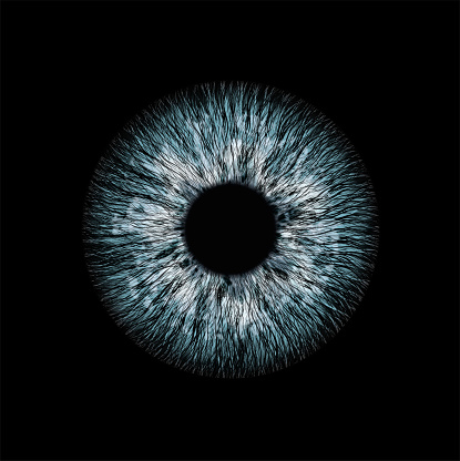 illustration of an human eye on black background
