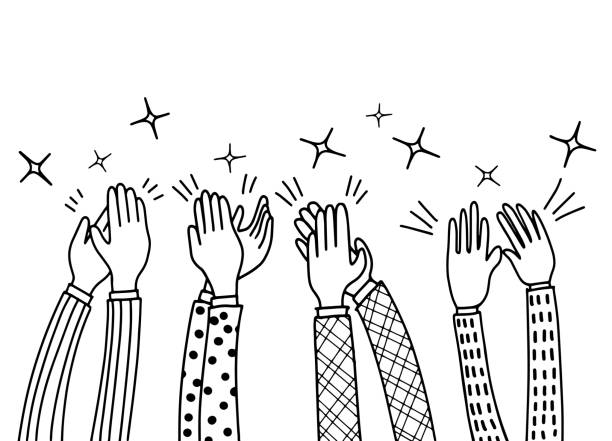 Human hands clapping ovation. doodle style ,vector illustration Human hands clapping ovation. doodle style ,vector illustration clapping stock illustrations