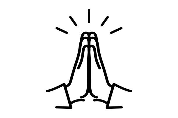 Human Hands Folded in prayer. Clasped hands. Mudra Namaste. Hands folded in a welcome gesture. Concept of trust and love to christianity. Appeal to heaven, request for donate Human Hands Folded in prayer. Clasped hands. Mudra Namaste. Hands folded in a welcome gesture. Concept of trust and love to christianity. Appeal to heaven, request for donate praying stock illustrations