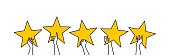 Human hands holding stars vector icons. Rating five stars. Hand drawn vector illustration.