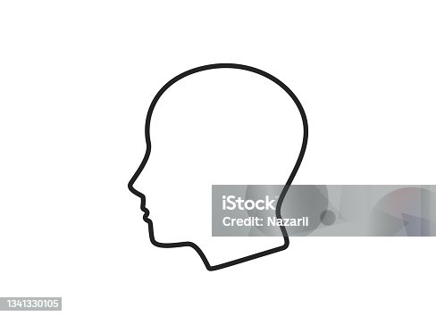 istock human head line icon. simple style person sign. infographic element and symbol for web design 1341330105