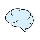 human organ brain flat icon, vector illustration