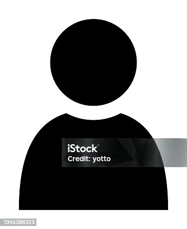 istock Human silhouette isolated vector icon. 1345388323